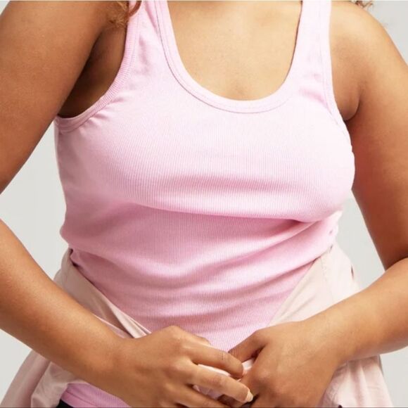 X-Small Colorful Standard Organic Cotton Pink / Flamingo Rib Tank - Picture 2 of 5